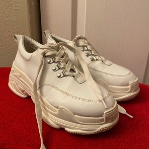 Aldo white platform sneaker